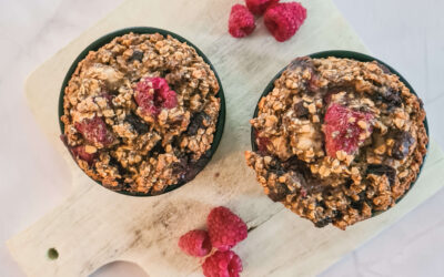 Baked oats met framboos & chocola